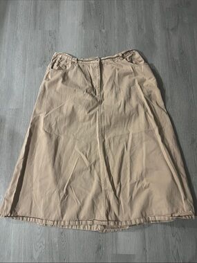 Roaman's A-Line Tan Skirt 100 Percent Cotton